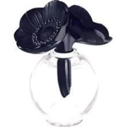Lalique Crystal Two Anemones Perfume Bottle with Black Flora 10056700