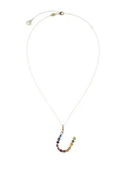 Dolce & Gabbana 18kt yellow gold initial U gemstone necklace 15960438