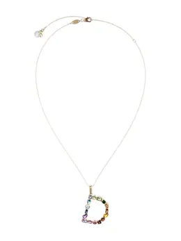 Dolce & Gabbana 18kt yellow gold initial D gemstone necklace 15960432