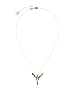 Dolce & Gabbana 18kt yellow gold initial Y gemstone necklace 15961856