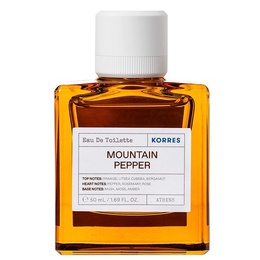 Туалетная вода Mountain Pepper для мужчин, дерматологически протестированная, веганская, 50 мл, Korres 5203069090646
