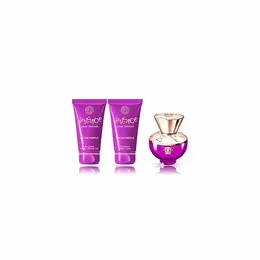 Подарочный парфюмерный набор для женщин Versace Dylan Purple / парфюмерная вода 50 мл + гель для душа 50 мл + лосьон для тела 50 мл / Аромат Версаче Дилан Перпл 102614160811