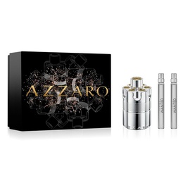 Azzaro Wanted Intense Men's Cologne Gift Set 3-Piece Holiday Set Full Size + Travel Size Fragrances Woody Aromatic Spicy Fragrance Lasting Wear Luxury Perfumes 3614274101461