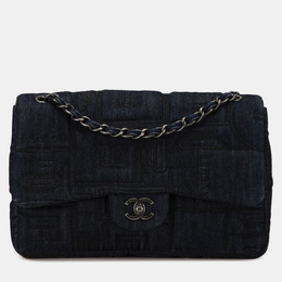 Chanel Blue Denim Perfume Embroidery Chain Shoulder Bag 1090223