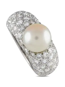 Cartier 18K white gold Juliette diamond and pearl ring 29534235