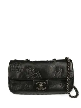Chanel 2014 small embossed-icons calfskin shoulder bag 31002880