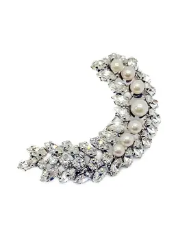Christian Dior 1970s crystal-embellished pearl brooch 31673295