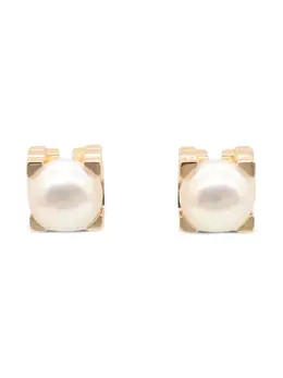 Cartier 2010s 18K rose gold C-do Akoya pearl earrings 31710672